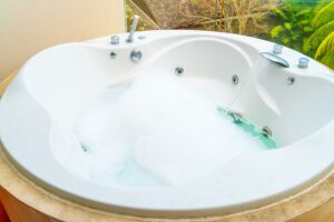 Jacuzzi, Bath, Tub, Decoration, On, Balcony